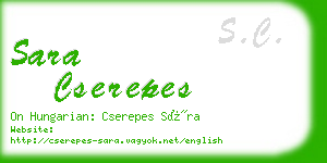 sara cserepes business card